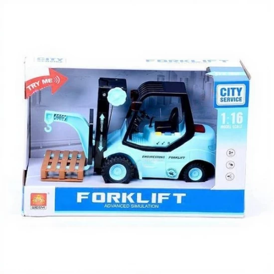 Utilaj motostivuitor cu sunete si lumini, jucarie interactiva, scara 1:16, albastru