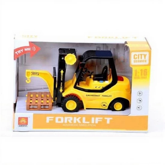 Utilaj motostivuitor cu sunete si lumini, jucarie interactiva, scara 1:16, galben