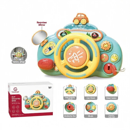 Jucarie interactiva bebelusi, Volan multifunctional cu sunete, +18 luni