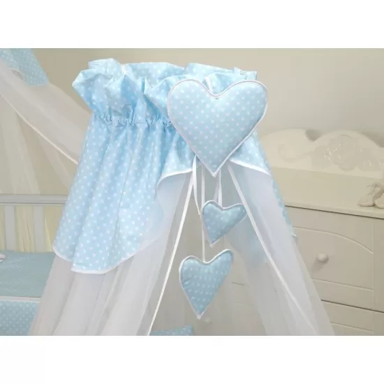 Baldachin din tul pentru patut bebe Bear Heart Blue 160 x 600 cm Baldachin din tul pentru patut bebe Bear Heart Blue 160 x 600 cm