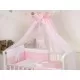 Baldachin din tul pentru patut bebe Bear Heart Pink 160 x 600 cm