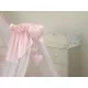 Baldachin din tul pentru patut bebe Bear Heart Pink 160 x 600 cm