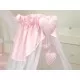 Baldachin din tul pentru patut bebe Bear Heart Pink 160 x 600 cm