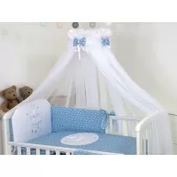Baldachin din tul pentru patut bebe Sky Sunny Blue 160 x 600 cm