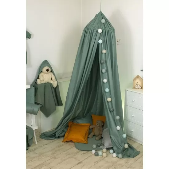 Baldachin suspendat multifunctional pentru copii Pure Salvia Bumbac 250 x 320 cm