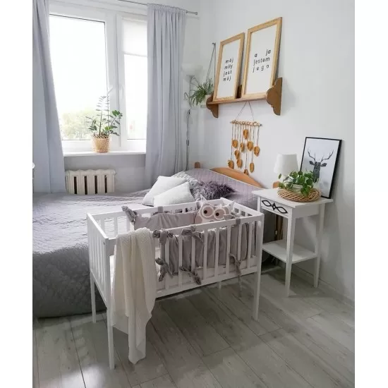 Mini patut co-sleeping din lemn, Classic Alb, 90 x 40 cm Mini patut co-sleeping din lemn, Classic Alb, 90 x 40 cm