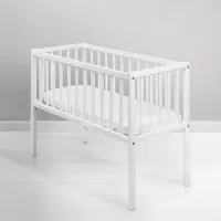 Mini patut co-sleeping din lemn, Classic Alb, 90 x 40 cm