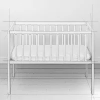 Mini patut co-sleeping din lemn, Classic Alb, 90 x 40 cm