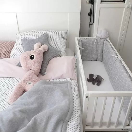 Mini patut co-sleeping din lemn, Classic Alb, 90 x 40 cm Mini patut co-sleeping din lemn, Classic Alb, 90 x 40 cm