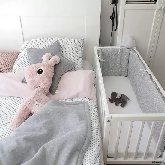 Mini patut co-sleeping din lemn Classic White 90 x 40 cm Mini patut co-sleeping din lemn Classic White 90 x 40 cm