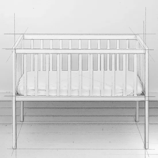 Mini patut co-sleeping din lemn Classic White 90 x 40 cm Mini patut co-sleeping din lemn Classic White 90 x 40 cm