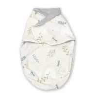 Paturica de infasat din bumbac pentru bebelusi, Inchidere Velcro, Airy Beige, Amy