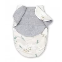 Paturica de infasat din bumbac pentru bebelusi, Inchidere Velcro, Airy Beige, Amy