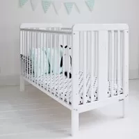 Patut din lemn masiv pentru bebe Star Baby Alb 120 x 60 cm