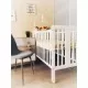 Patut din lemn masiv pentru bebe Star Baby Alb 120 x 60 cm Patut din lemn masiv pentru bebe Star Baby Alb 120 x 60 cm