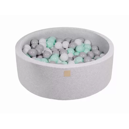 Piscina uscata cu 200 de bile 7 cm MeowBaby alb, gri si mint 90x30 cm Gri Piscina uscata cu 200 de bile 7 cm MeowBaby alb, gri si mint 90x30 cm Gri