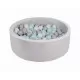 Piscina uscata cu 200 de bile 7 cm MeowBaby alb, gri si mint 90x30 cm Gri Piscina uscata cu 200 de bile 7 cm MeowBaby alb, gri si mint 90x30 cm Gri