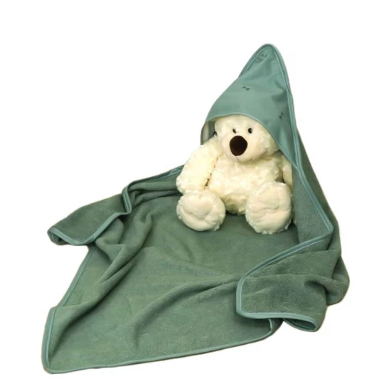 Prosop de baie pentru bebelusi din bumbac, cu gluga, Pure Salvia, 75 x 75 cm Prosop de baie pentru bebelusi din bumbac, cu gluga, Pure Salvia, 75 x 75 cm