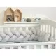 Protectie laterala patut bebe Bumper impletit Inchidere Velcro Bumbac Grey 210 cm