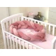 Protectie laterala patut bebe, Bumper impletit, Inchidere Velcro, Velvet Dirty Pink, 210 cm