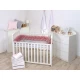 Protectie laterala patut bebe, Bumper impletit, Inchidere Velcro, Velvet Dirty Pink, 210 cm
