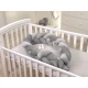 Protectie laterala patut bebe, Bumper impletit, Inchidere Velcro, Velvet Grey, 210 cm