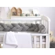 Protectie laterala patut bebe, Bumper impletit, Inchidere Velcro, Velvet Grey, 210 cm