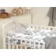 Protectie laterala patut bebe, Bumper impletit, Inchidere Velcro, Bumbac White Grey Mint 340 cm Protectie laterala patut bebe, Bumper impletit, Inchidere Velcro, Bumbac White Grey Mint 340 cm