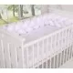 Protectie laterala patut bebe Bumper impletit cu inchidere Velcro din bumbac Alb 210 cm