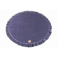 Saltea de joaca din spuma MeowBaby® pentru copii, rotunda cu volanas, catifea blue
