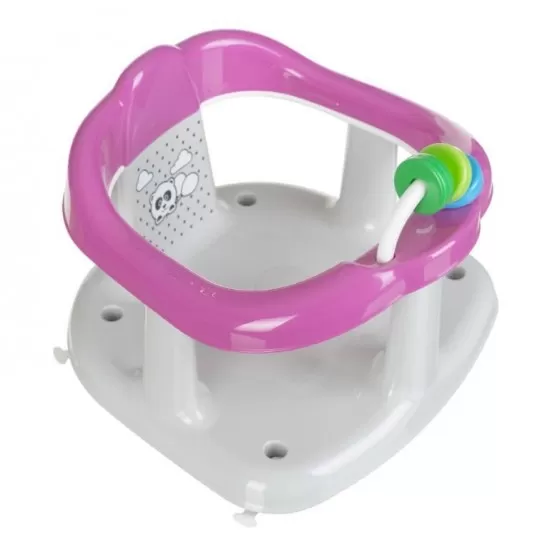 Scaun de baie pentru bebelusi cu jucarii Panda Gri cu Roz