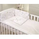 Set lenjerie din bumbac cu protectie laterala pentru pat bebelusi 120 x 60 cm Airy Beige