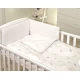 Set lenjerie din bumbac cu protectie laterala pentru pat bebelusi 120 x 60 cm Airy Beige