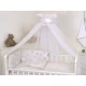 Set lenjerie din bumbac cu protectie laterala pentru pat bebelusi 120 x 60 cm Airy Beige
