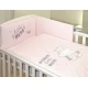 Set lenjerie din bumbac cu protectie laterala pentru pat bebelusi Hero Pink 120 x 60 cm