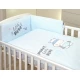Set lenjerie din bumbac, cu protectie laterala, pentru pat bebelusi, Hero Blue, 120 x 60 cm