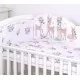 Set lenjerie din bumbac cu protectie laterala pentru pat bebelusi 120 x 60 cm Caprioara