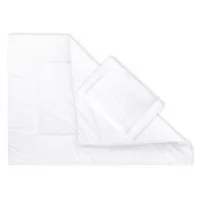 Set pilota 135 x 100 cm si perna 40 x 60 cm pentru copii, bumbac si umplutura BabySoft, Alb