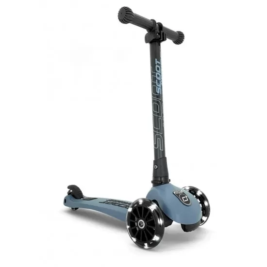 Trotineta copii pliabila cu roti luminoase Scoot and Ride HighwayKick 3 Steel Blue Trotineta copii pliabila cu roti luminoase Scoot and Ride HighwayKick 3 Steel Blue
