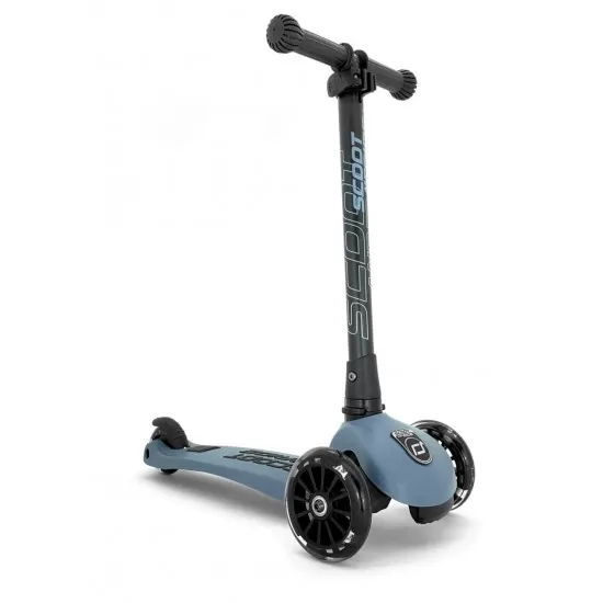 Trotineta copii pliabila cu roti luminoase Scoot and Ride HighwayKick 3 Steel Blue Trotineta copii pliabila cu roti luminoase Scoot and Ride HighwayKick 3 Steel Blue