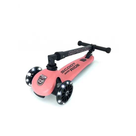 Trotineta copii pliabila cu roti luminoase Scoot and Ride HighwayKick 3 Peach