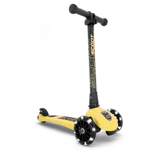 Trotineta copii pliabila cu roti luminoase Scoot & Ride HighwayKick 3 Lemon 3-6 ani Trotineta copii pliabila cu roti luminoase Scoot & Ride HighwayKick 3 Lemon 3-6 ani