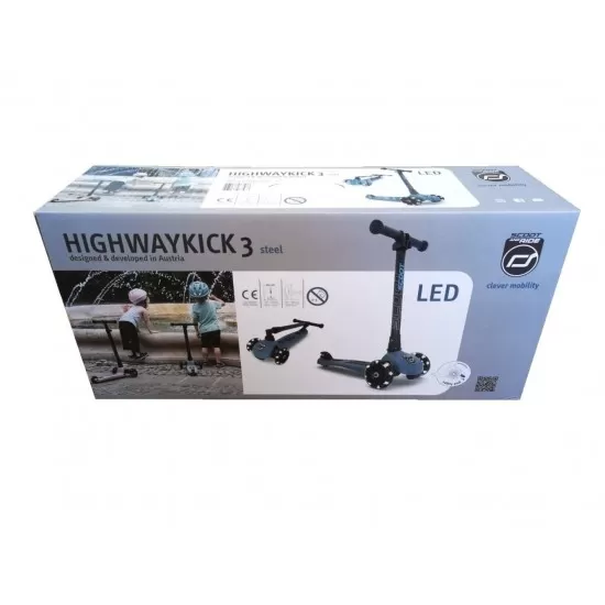 Trotineta copii pliabila cu roti luminoase Scoot & Ride HighwayKick 3 Lemon 3-6 ani Trotineta copii pliabila cu roti luminoase Scoot & Ride HighwayKick 3 Lemon 3-6 ani