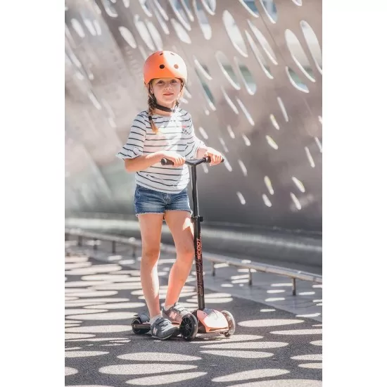 Trotineta pliabila pentru copii si adulti cu roti luminoase Scoot & Ride Highwaykick 5 Peach