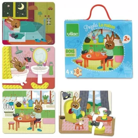 Set 4 puzzle Acasa 6 piese Set 4 puzzle Acasa 6 piese