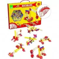 Set de constructie educativ din lemn Batibloc 100 piese