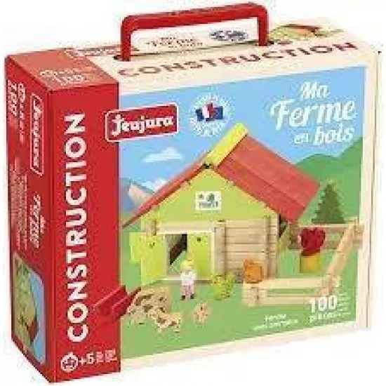 Casuta de construit din lemn 100 piese ferma cu animale Casuta de construit din lemn 100 piese ferma cu animale