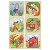 Cuburi puzzle Poveste 9 piese