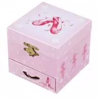 Cutie muzicala patrata Balerina roz