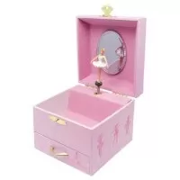 Cutie muzicala patrata Balerina roz